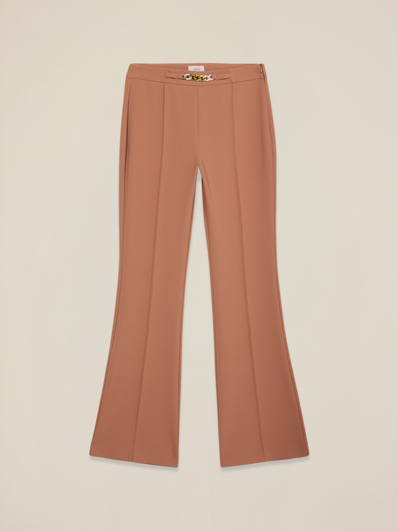 Flare pants with decorative chain