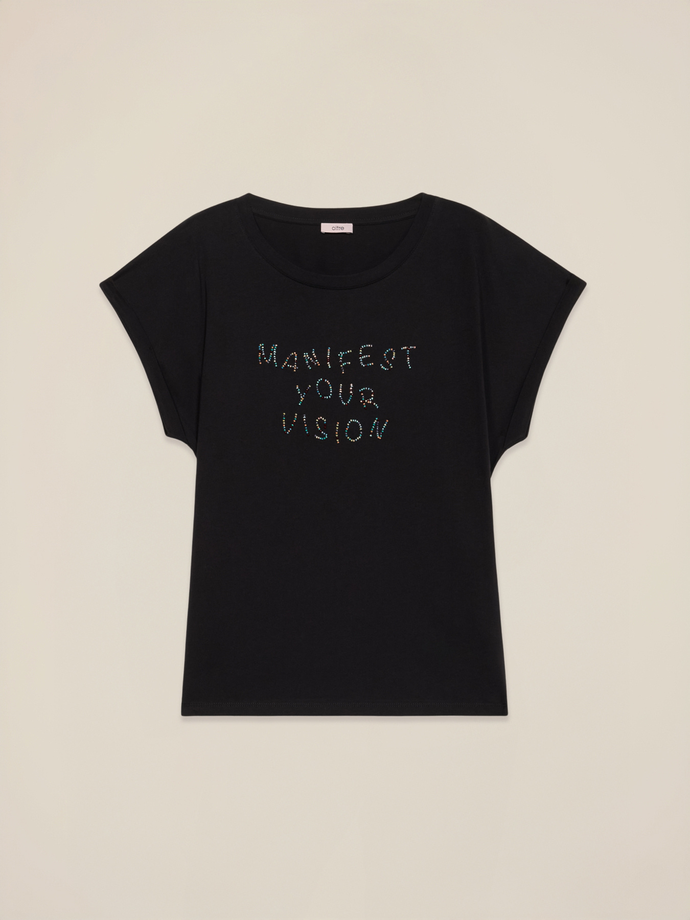 Camiseta de punto con bordado de letras image number 3