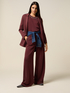 Palazzo pants in scuba fabric with welt pockets image number 0