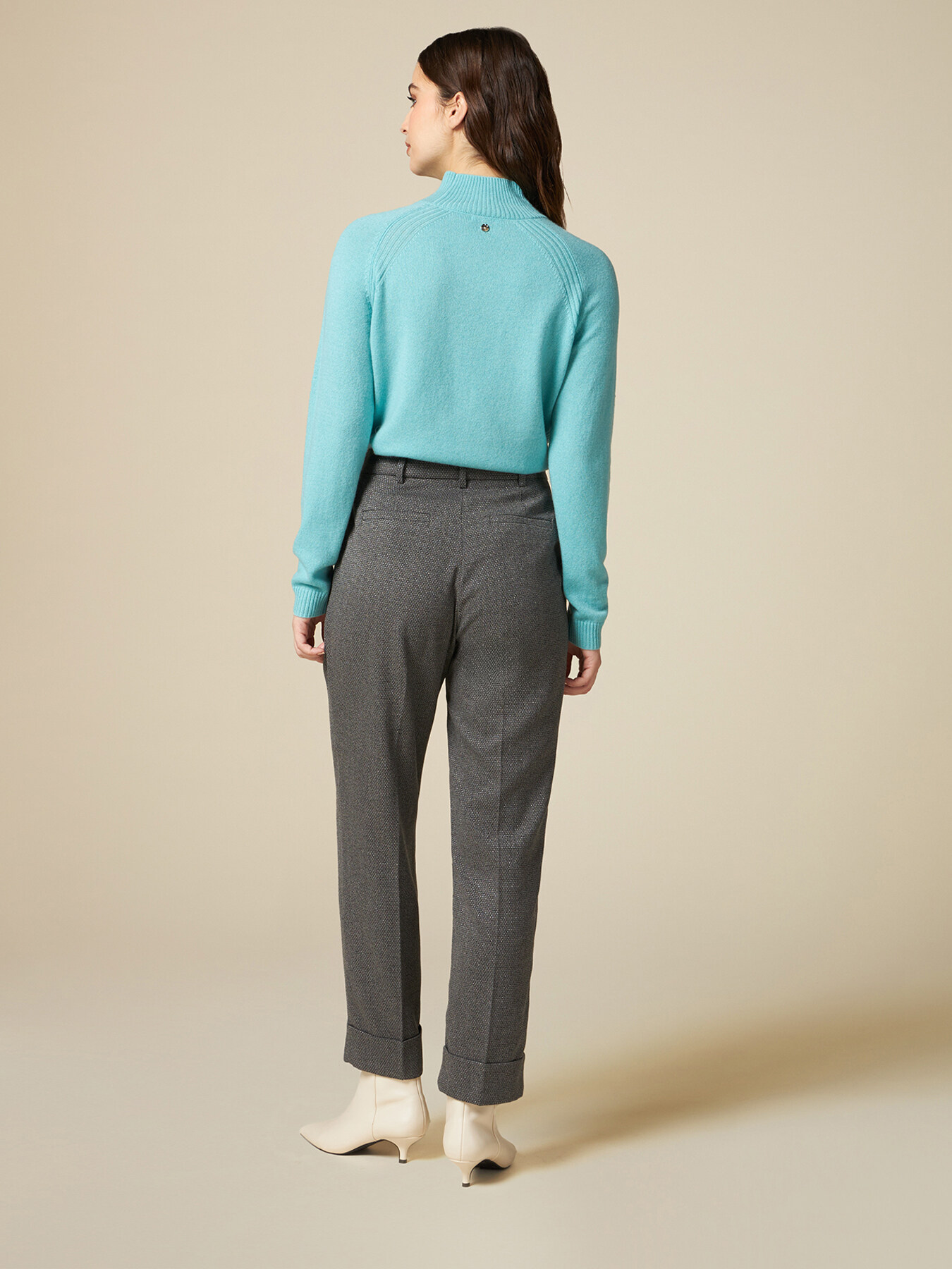 Pantalon cigarette en polyviscose lurex image number 1