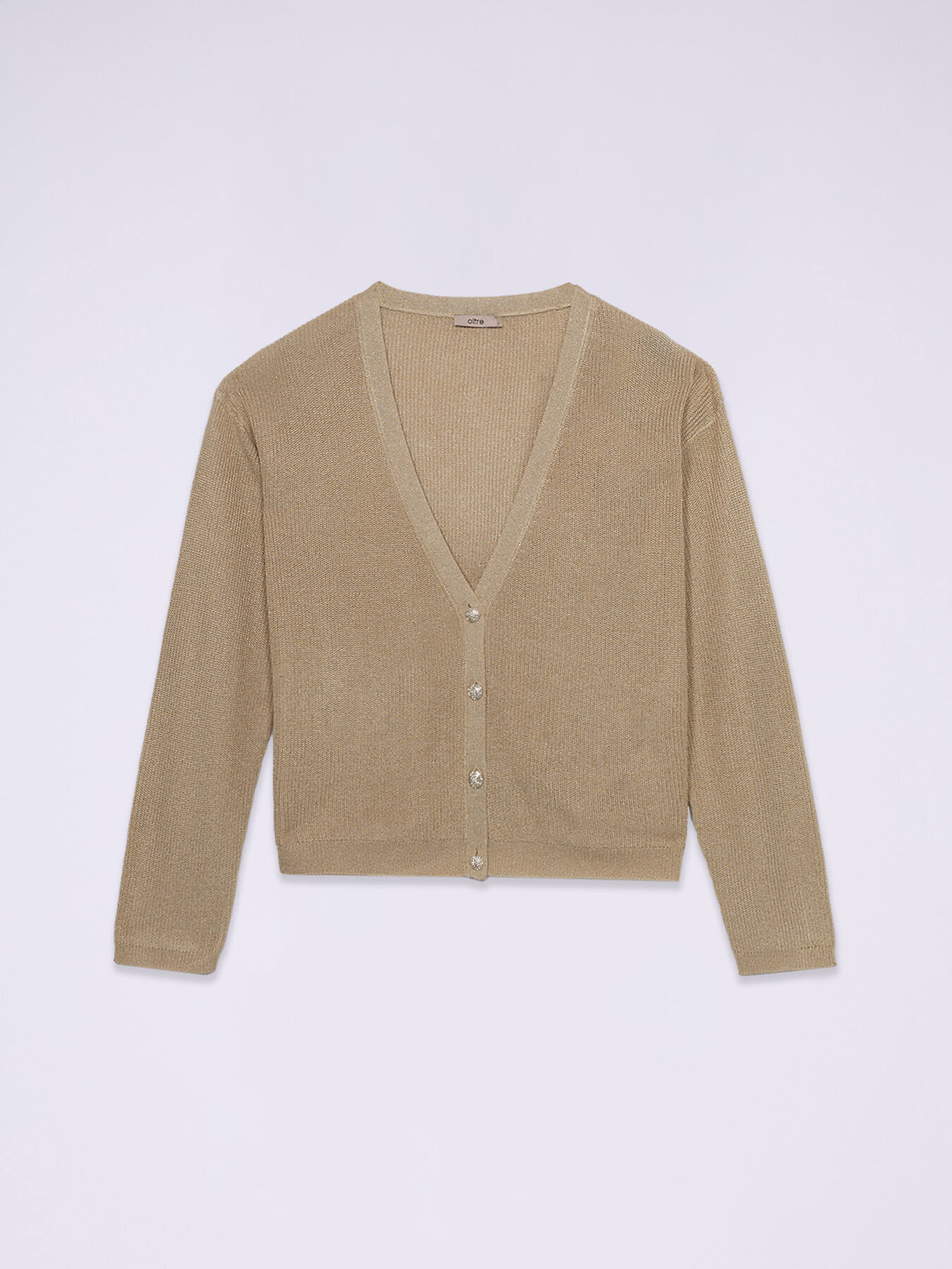 Lurex cardigan with jewel buttons image number 3