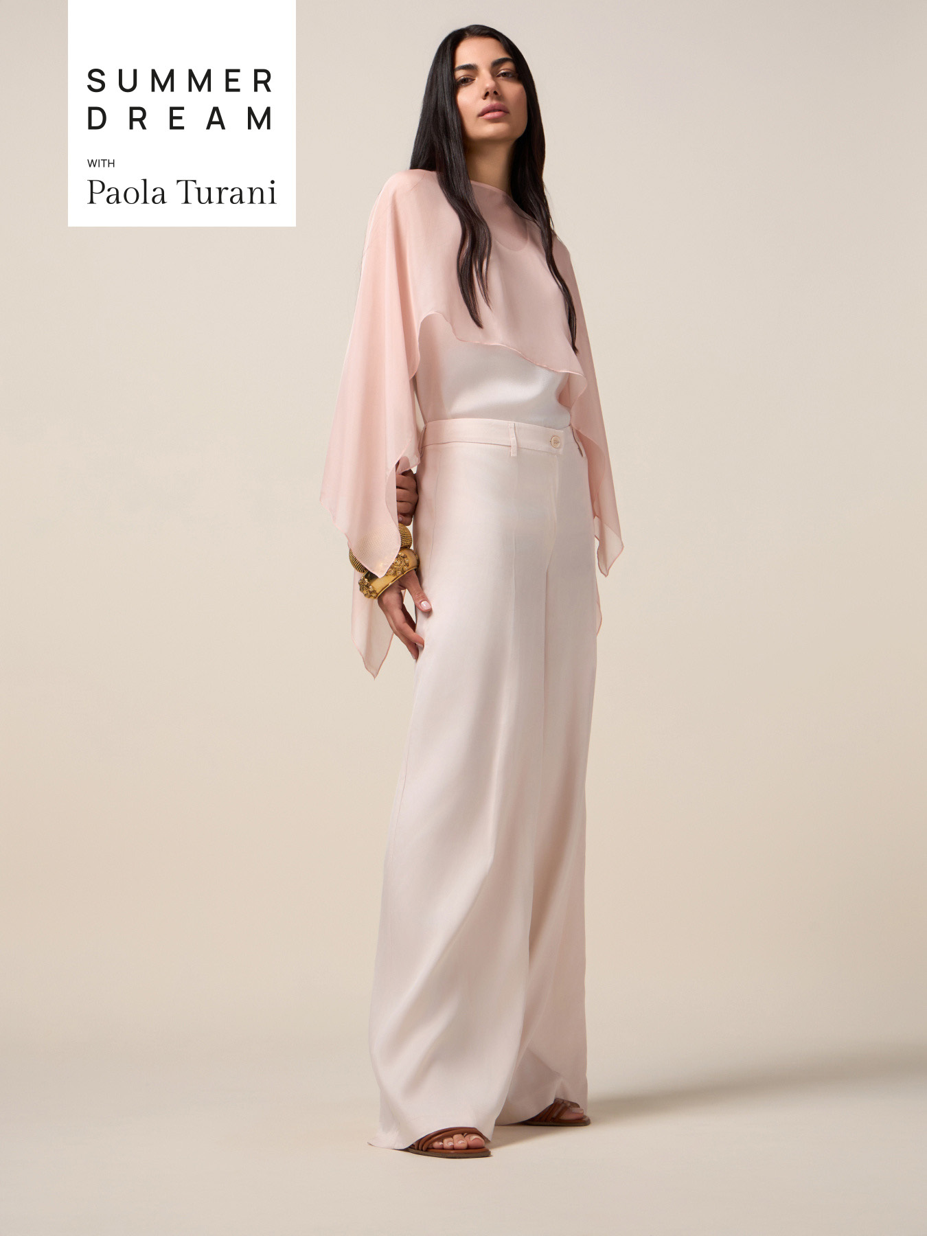 Pantaloni palazzo in raso image number 0