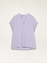 Short-sleeved viscose blouse image number 3