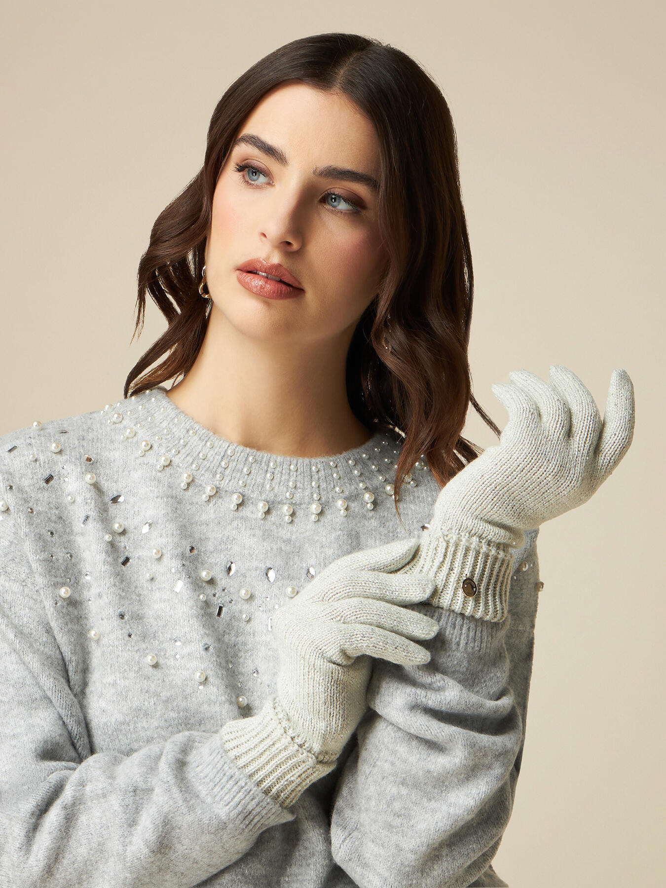 Handschuhe mit Mikro-Pailletten image number 0