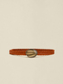 Braided genuine leather belt image number 1