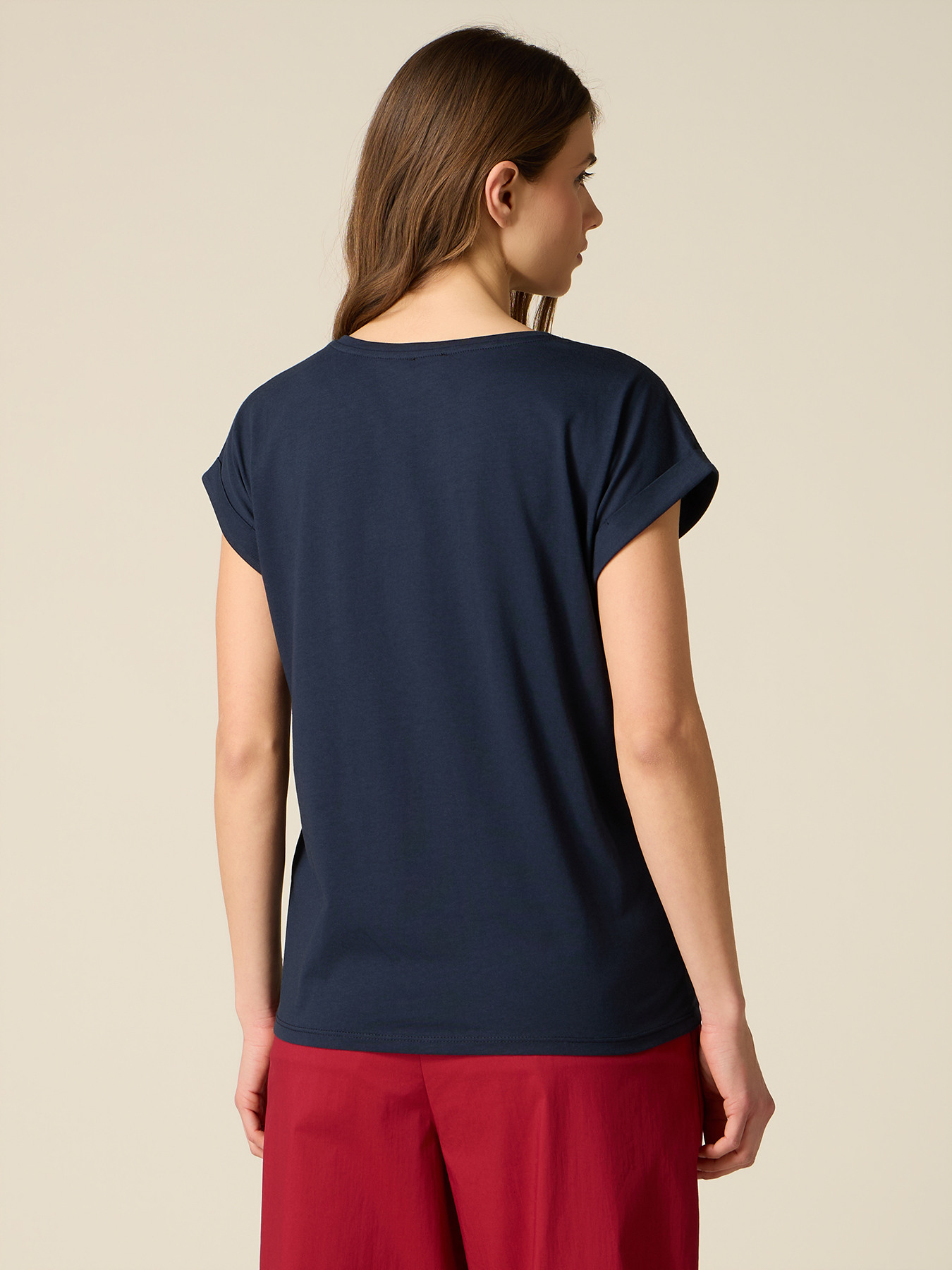 T-shirt with appliqu&eacute; and pearls image number 1