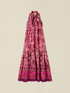 Long dress in patterned fabric with bow image number 3