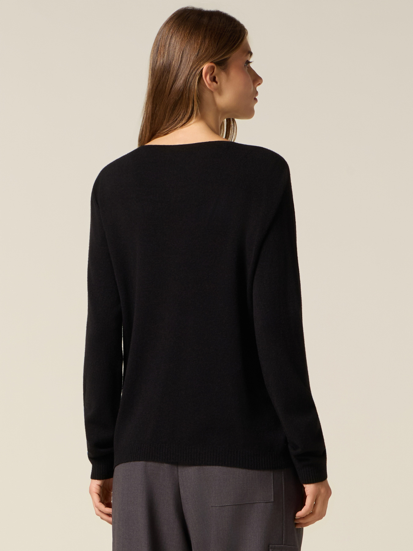 V-neck viscose blend sweater image number 1