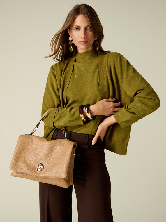 Ophelia shoulder bag in genuine leather