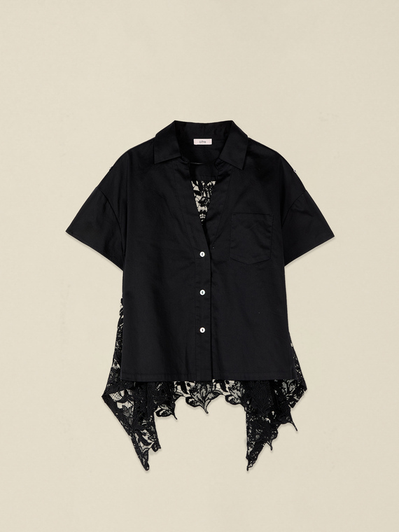 Camicia con retro in pizzo