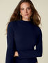 Crew-neck sweater in cashmere blend image number 2