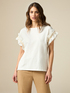 T-shirt con rouche in popeline image number 0