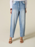 Jeans barrel con cristalli davanti image number 3