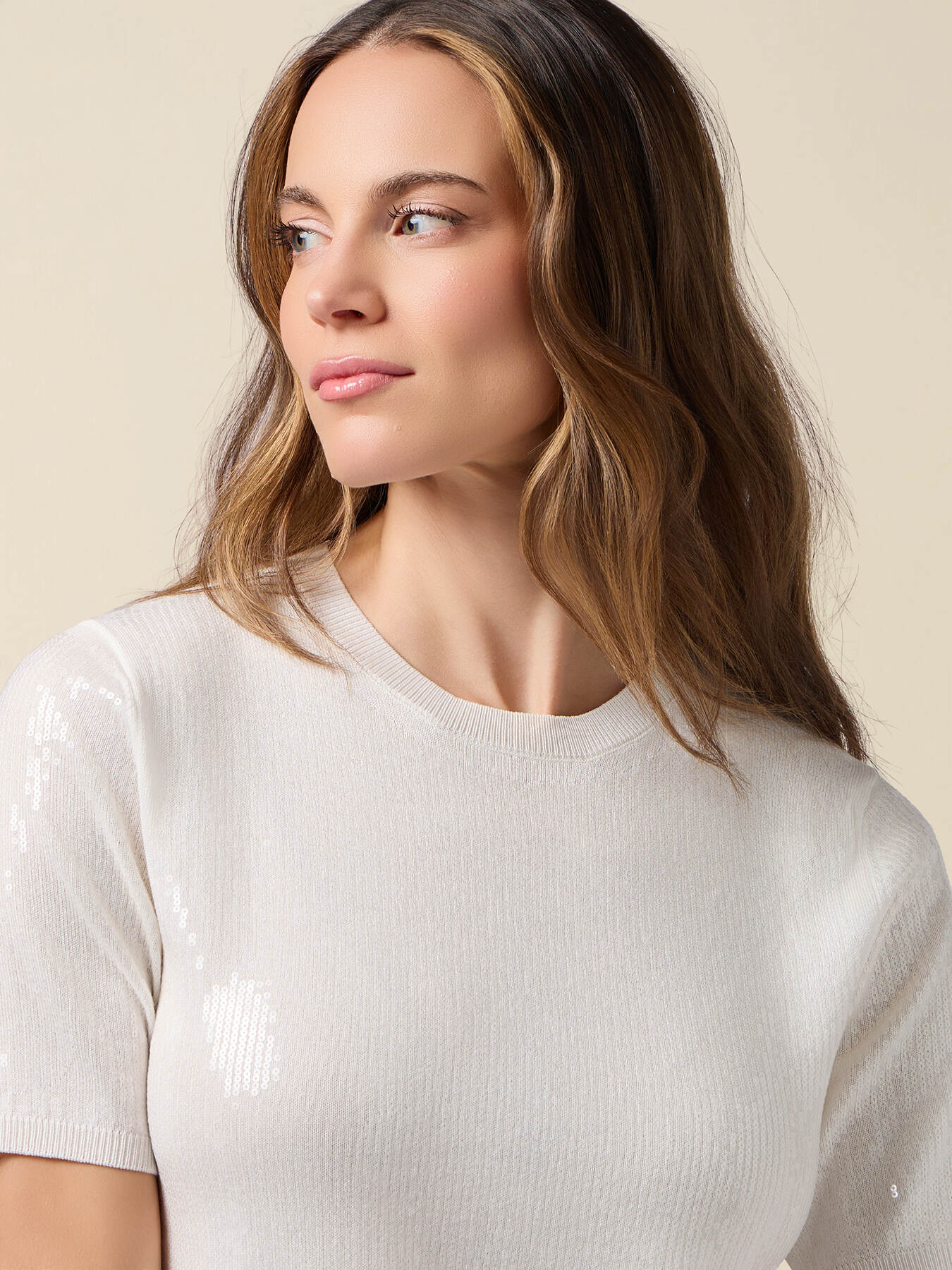 Mixed viscose sweater with sequins image number 2