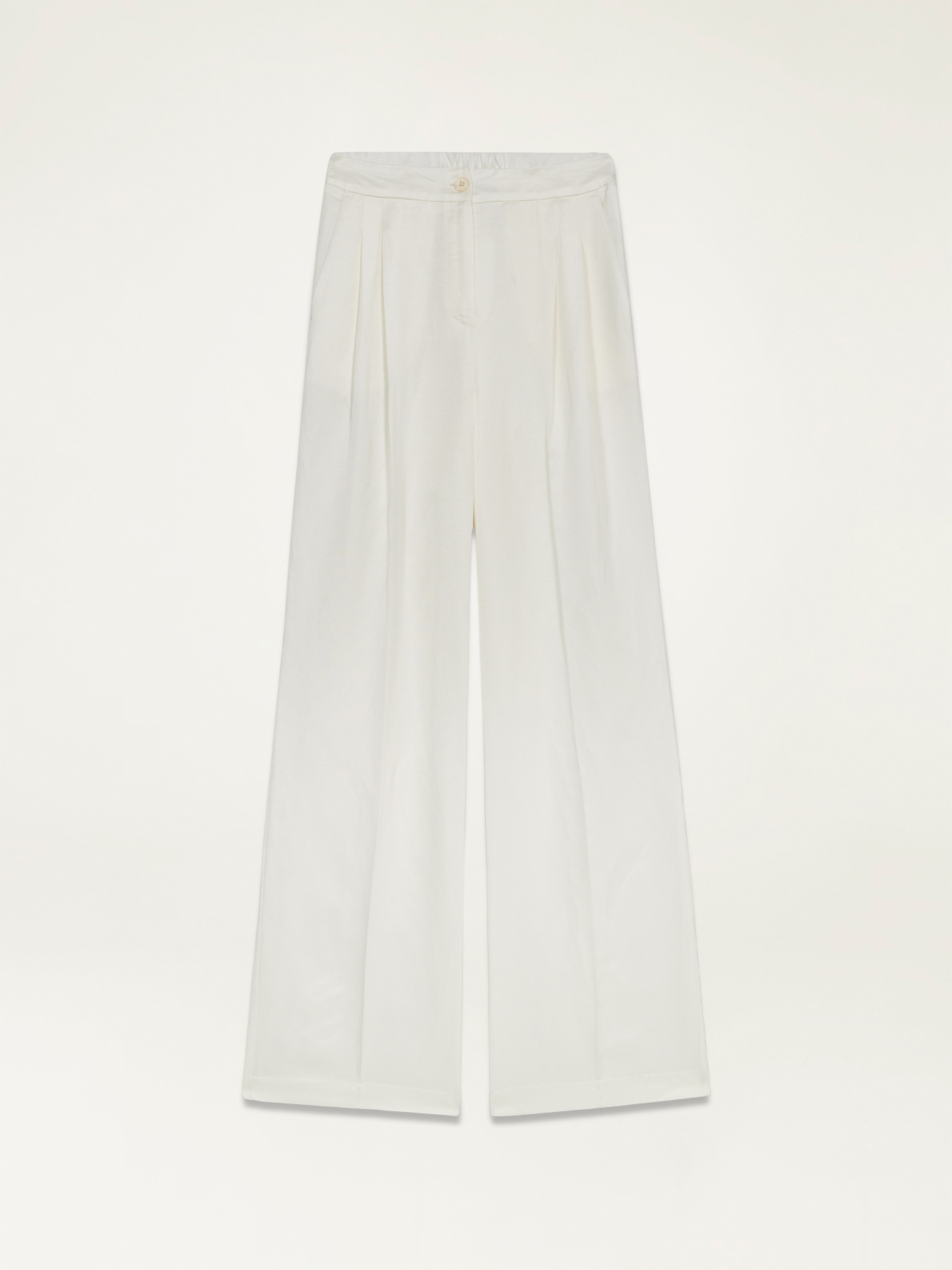 Pantaloni wide leg misto lino image number 4