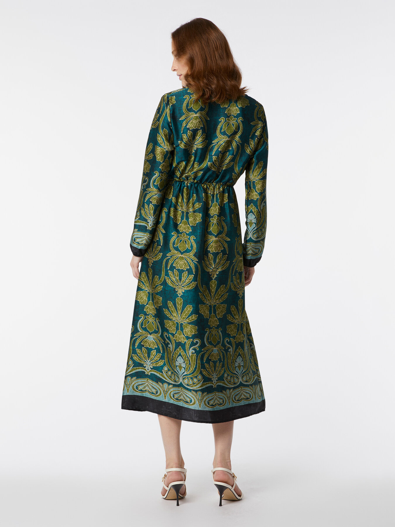 Midi-Kleid aus Satin mit Muster image number 1