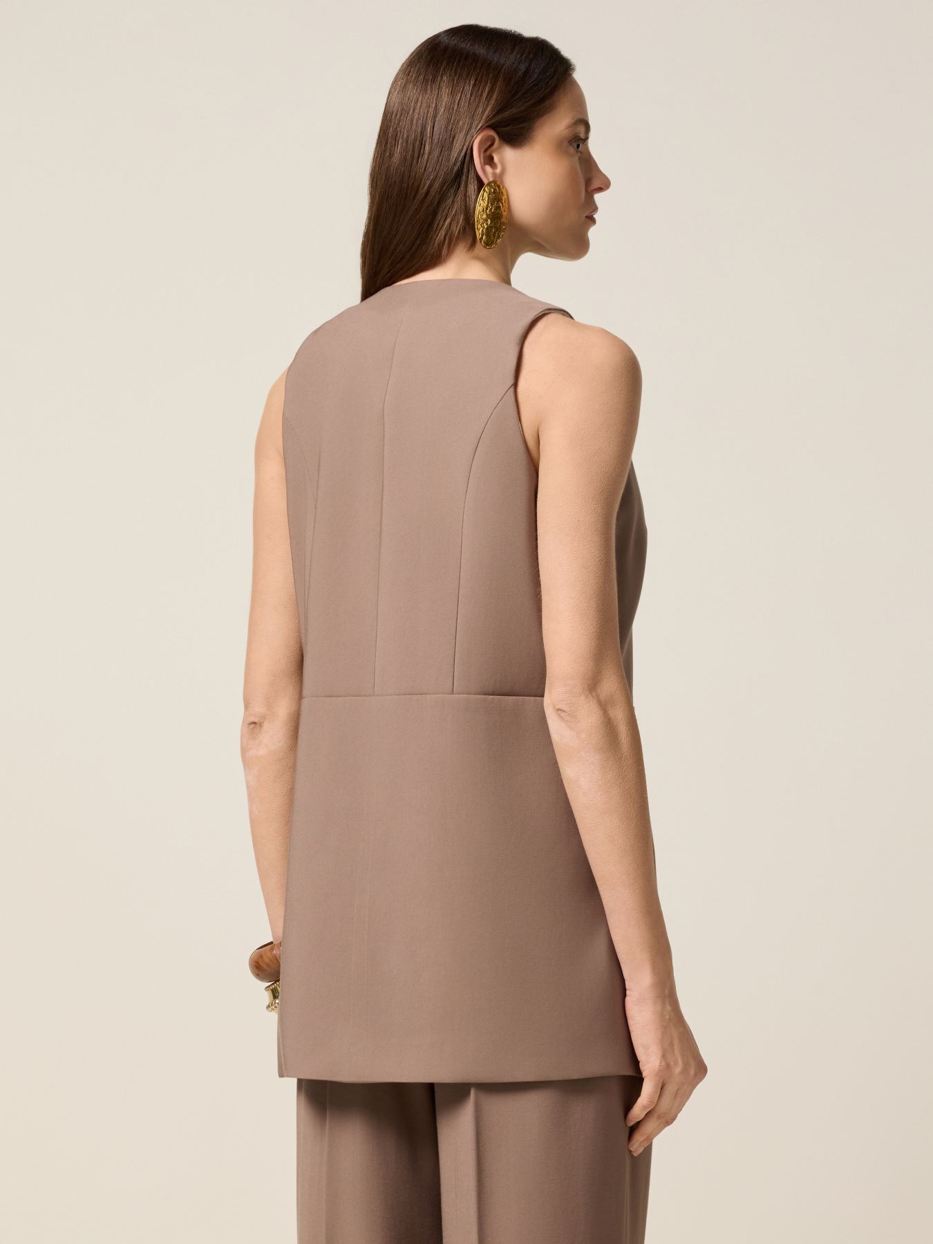 Vest in viscose blend fabric image number 1
