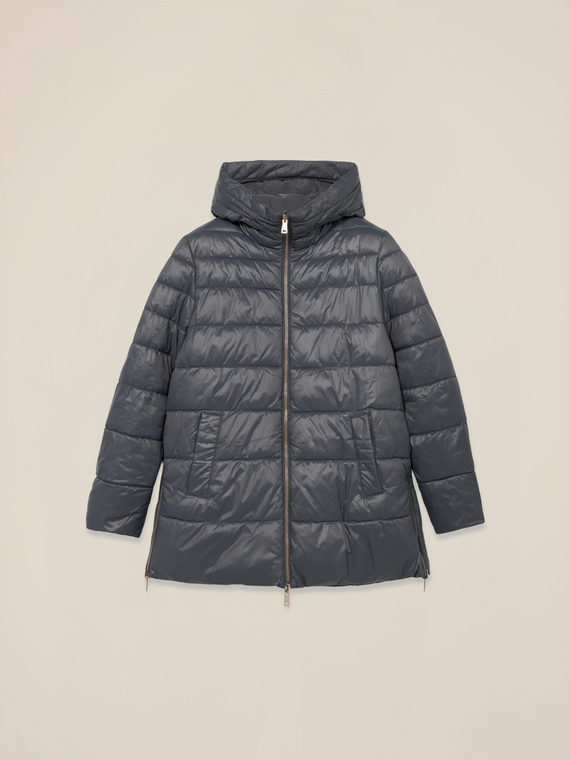 Midi down jacket with hood