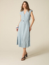 Striped shirt dress with belt image number 0