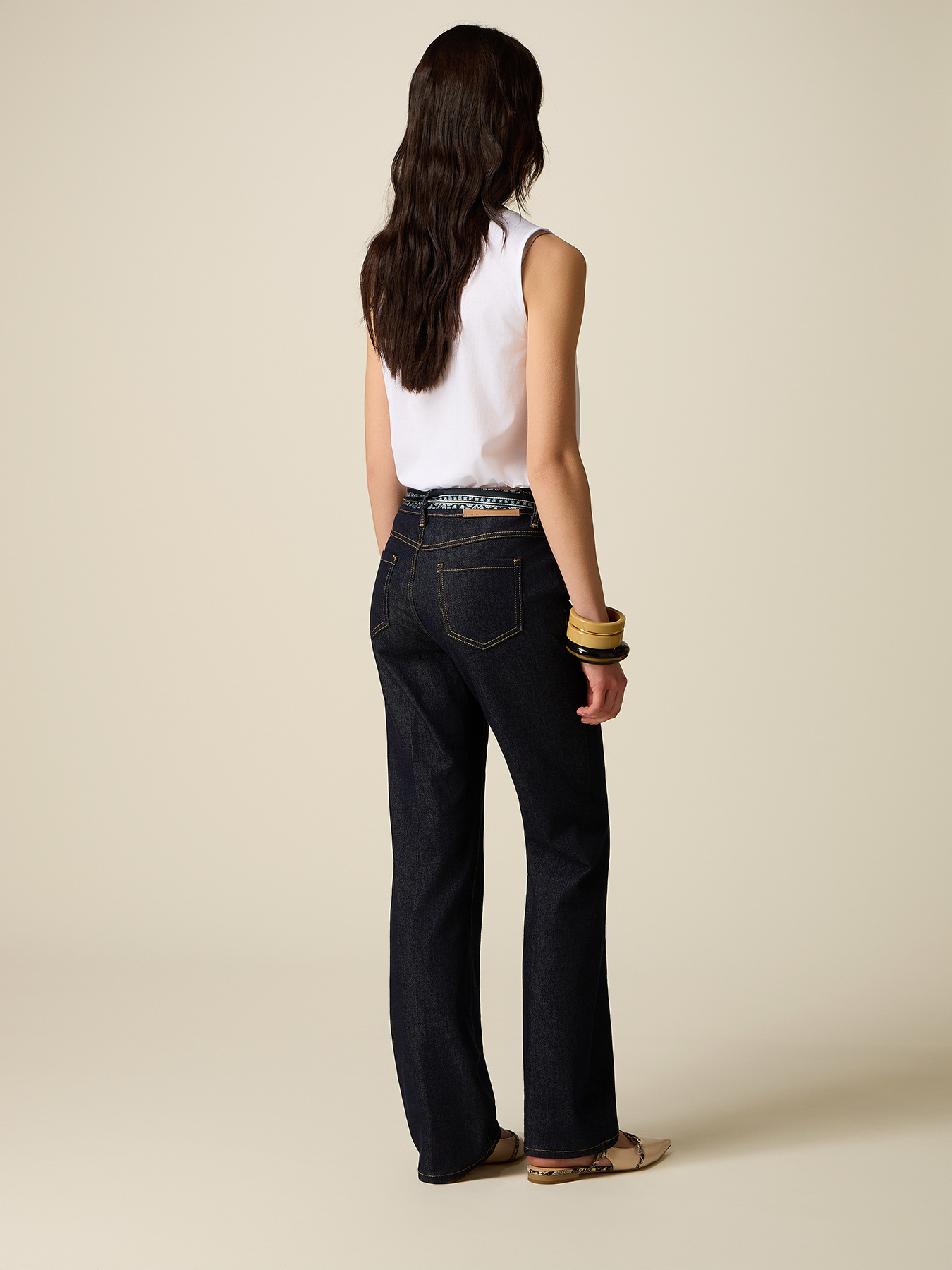 Regular jeans with waist scarf image number 1