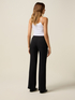 Wide-leg palazzo pants in enver satin image number 1