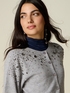 Pure wool cardigan with gemstone details image number 2