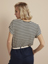 T-shirt a righe con ricamo image number 1