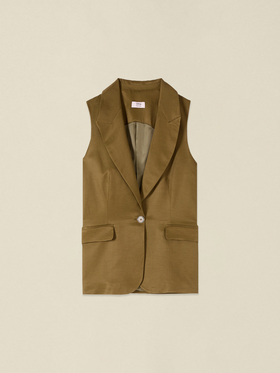 Tailored linen viscose vest