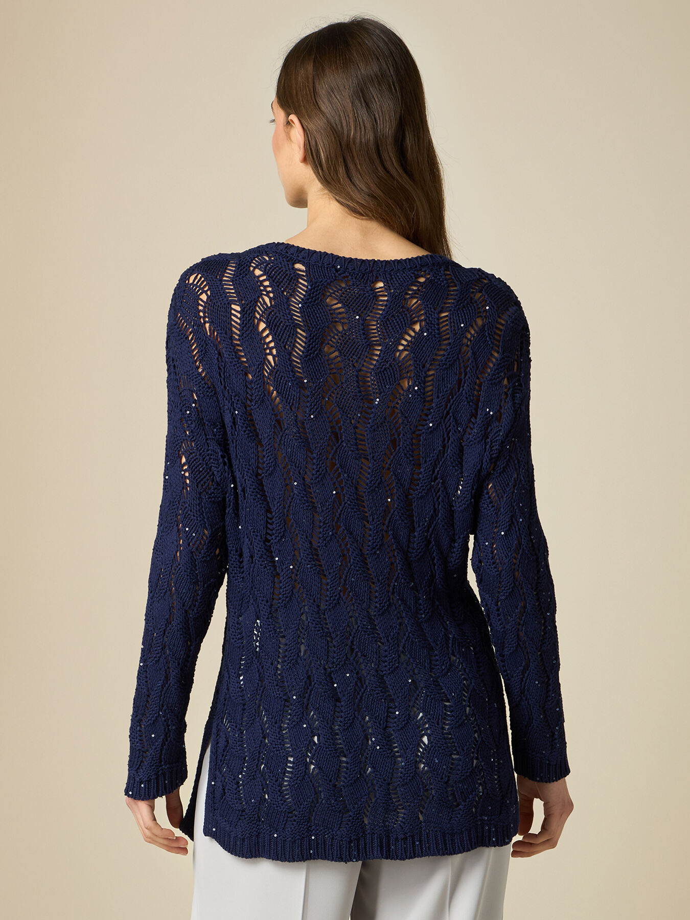 Maglia con paillettes, nero | Intrend