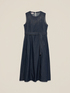 Rochie lungă din denim cu micro cristale image number 4