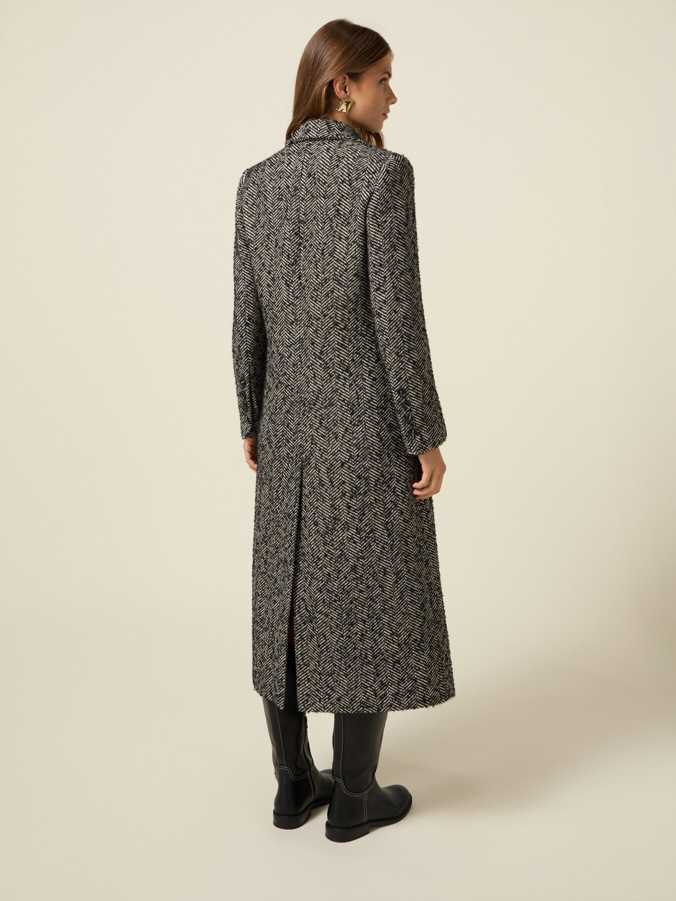 Long herringbone coat image number 2