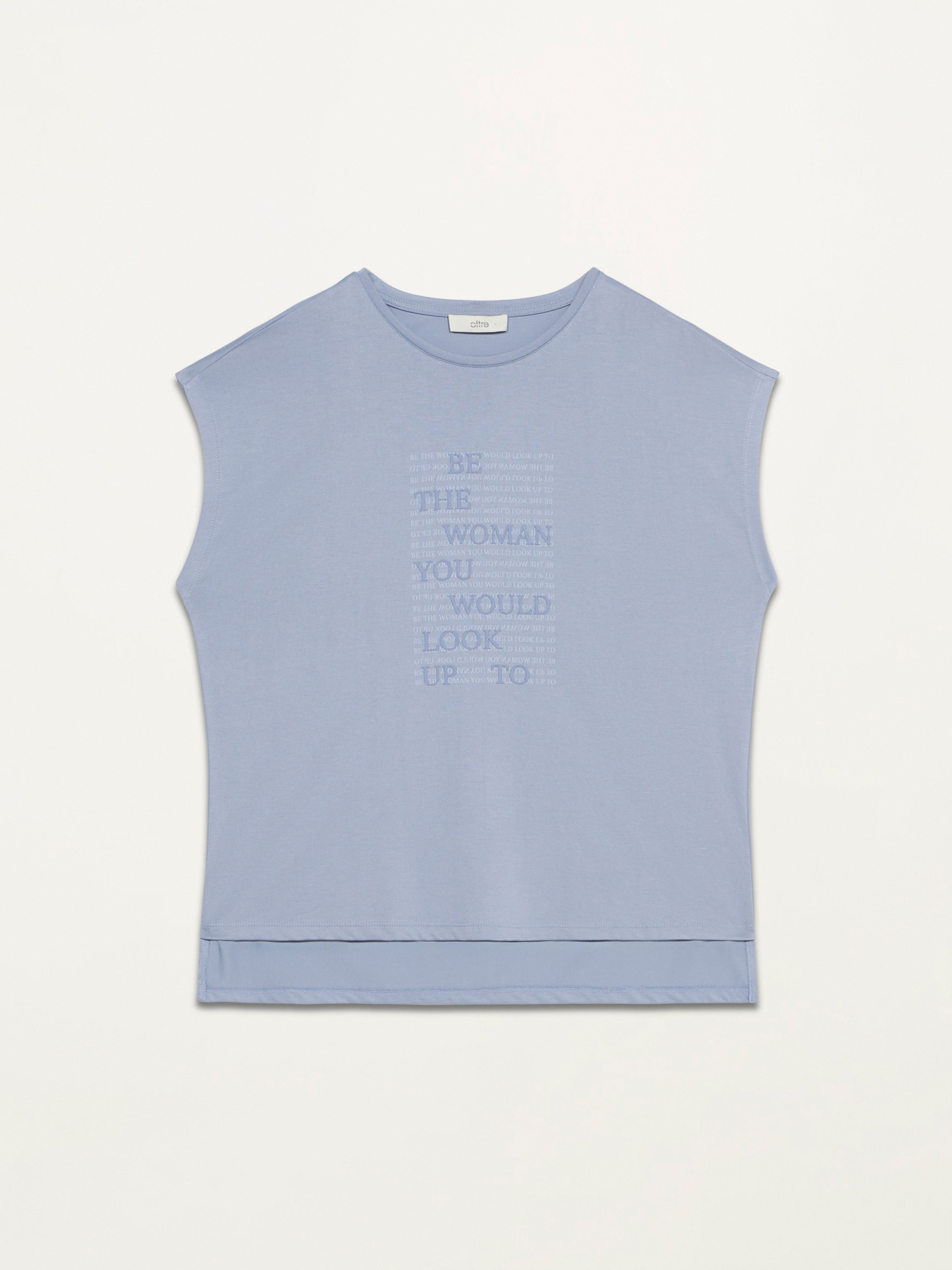 T-shirt lettres imprim&eacute;es en modal m&eacute;lang&eacute; image number 3