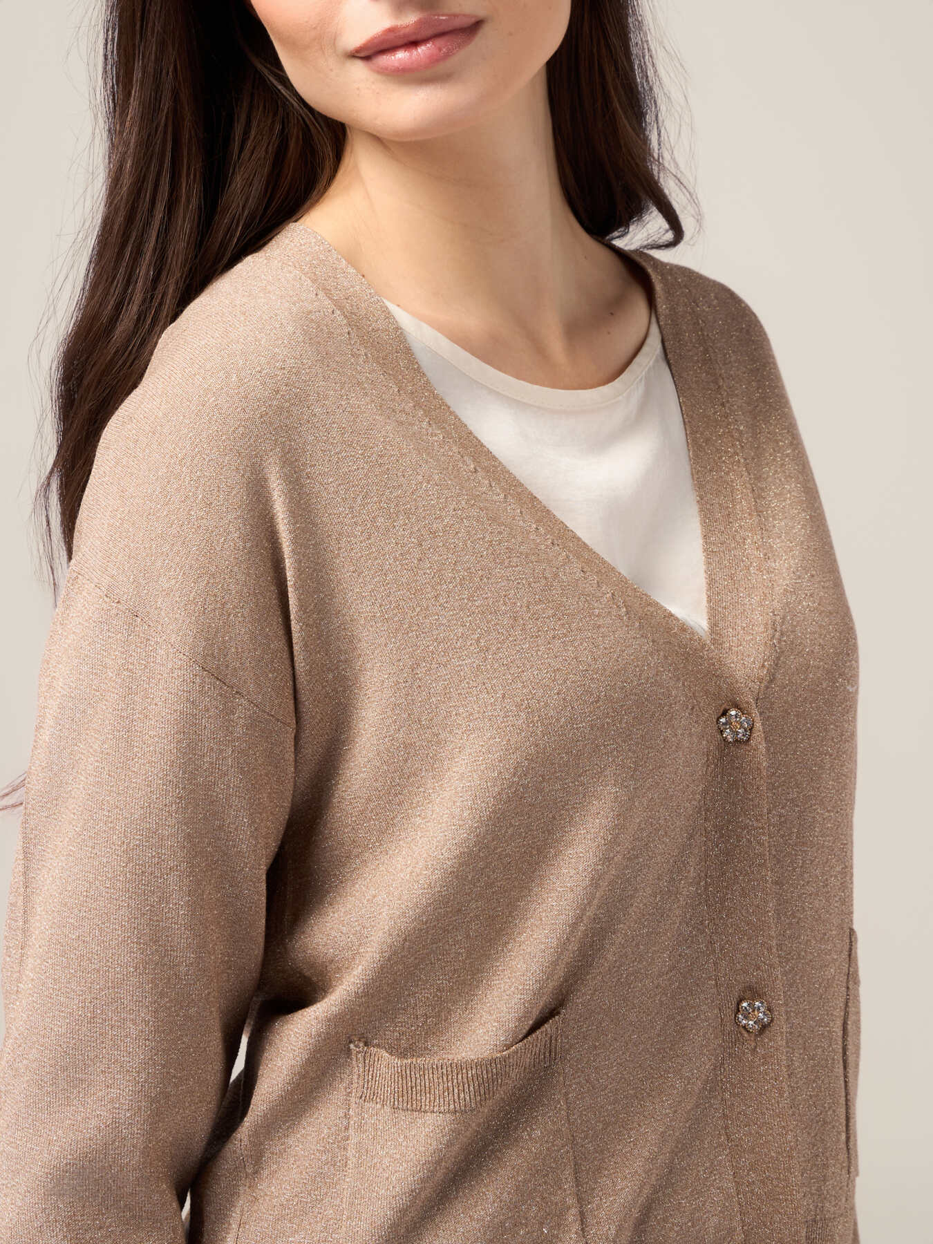 Cardigan lurex misto viscosa image number 2