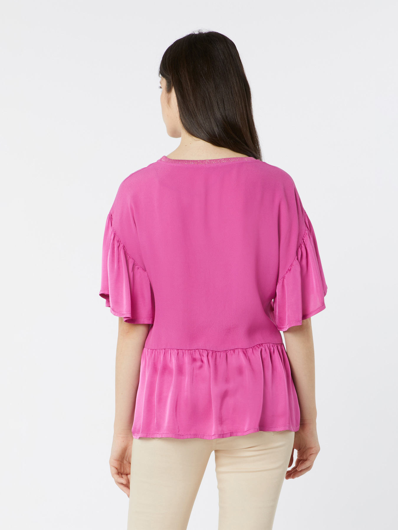 Blusa peplum bimaterica image number 1