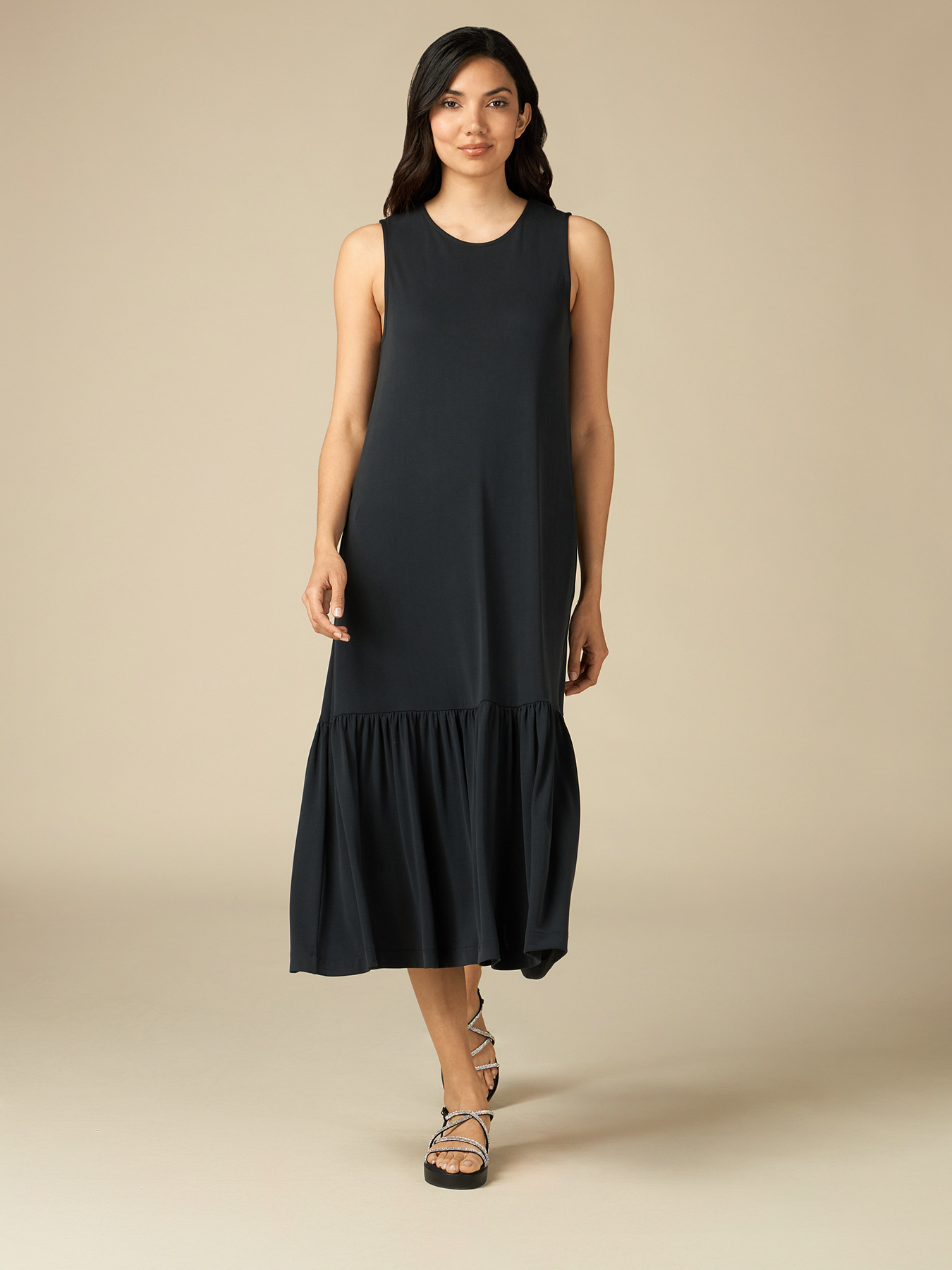 Robe longue en jersey effet cupro image number 3