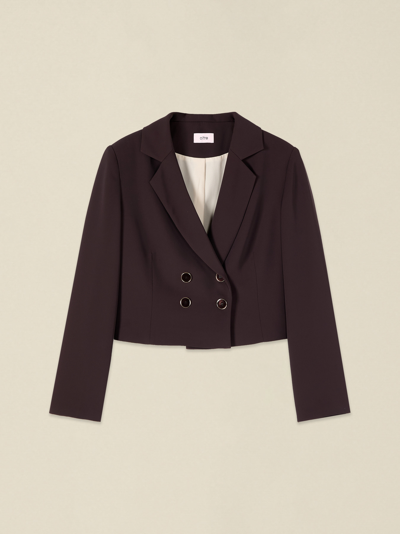 Double-breasted cropped blazer image number 3