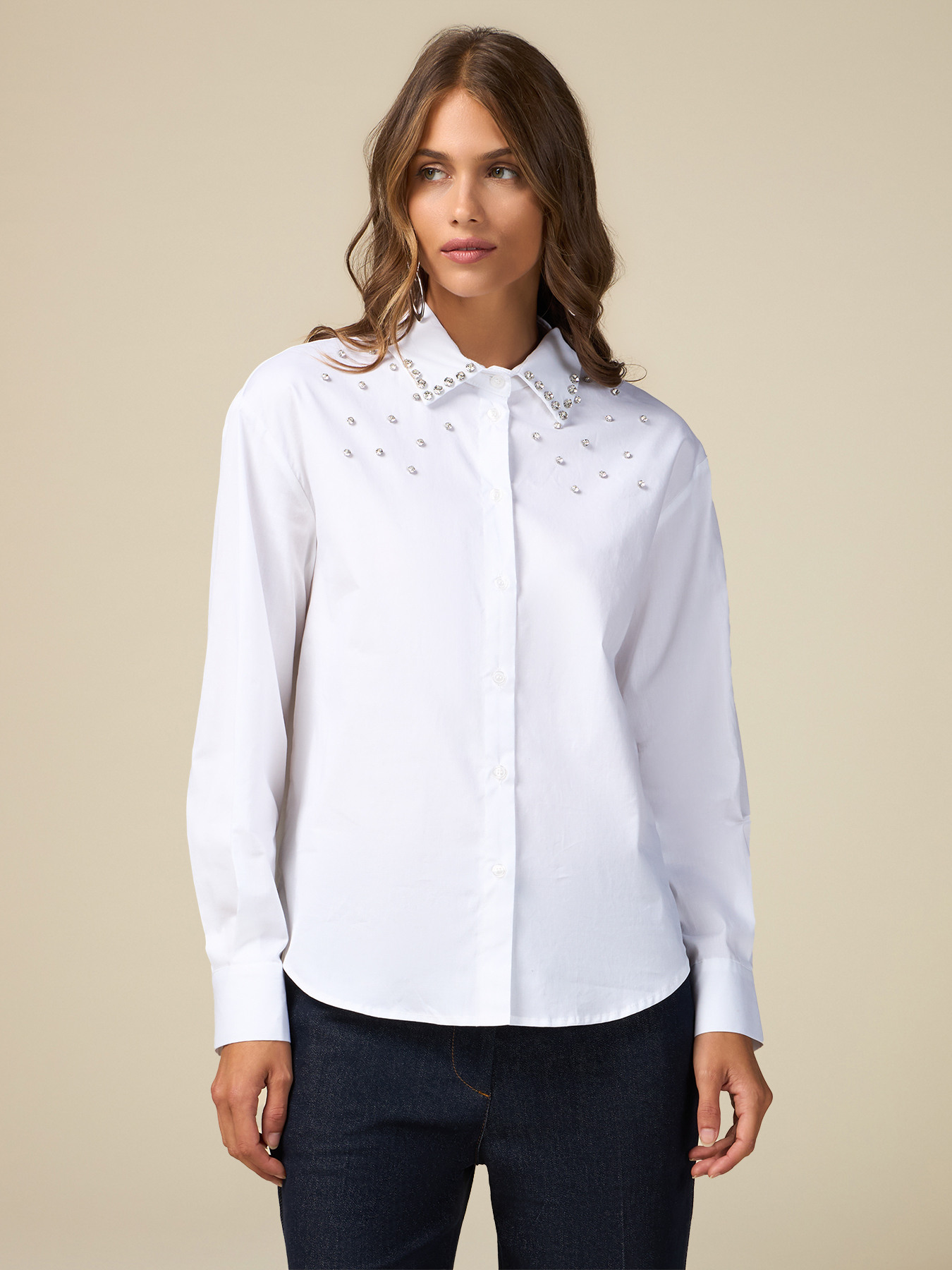 Camicia con pietre crystal image number 0
