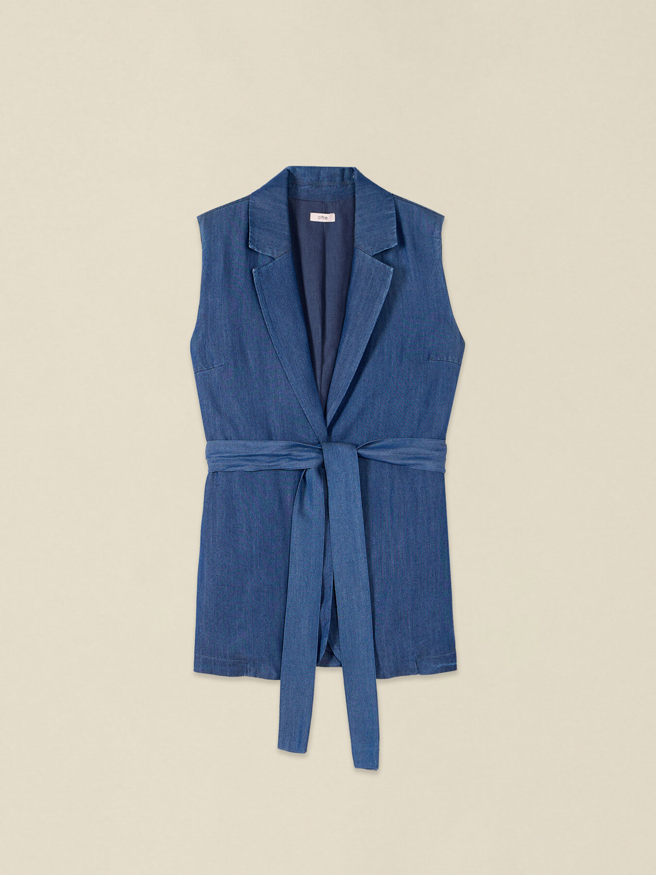 Gilet in tencel effetto denim image number 3