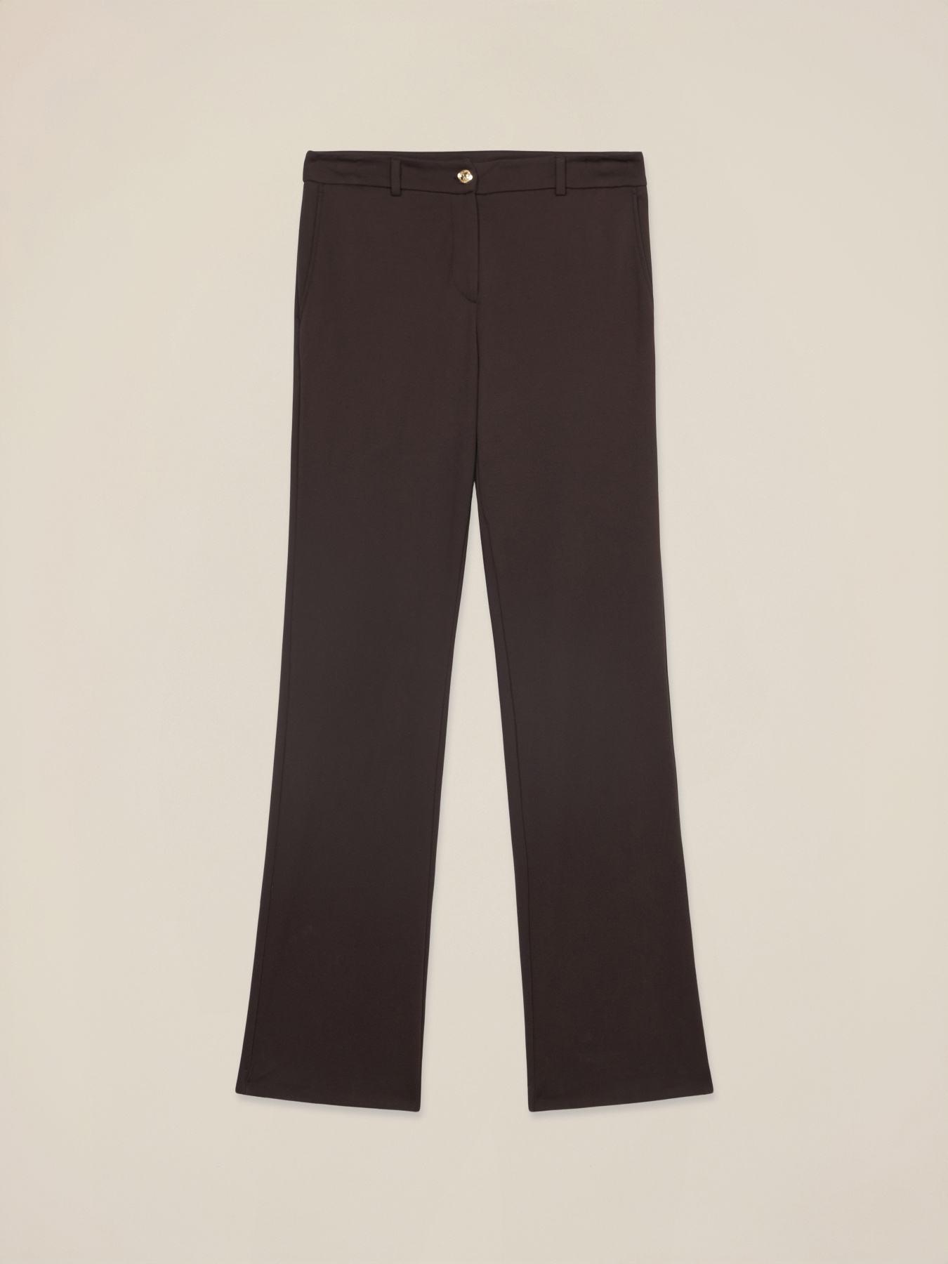 Pantalones acampanados en punto milano image number 4