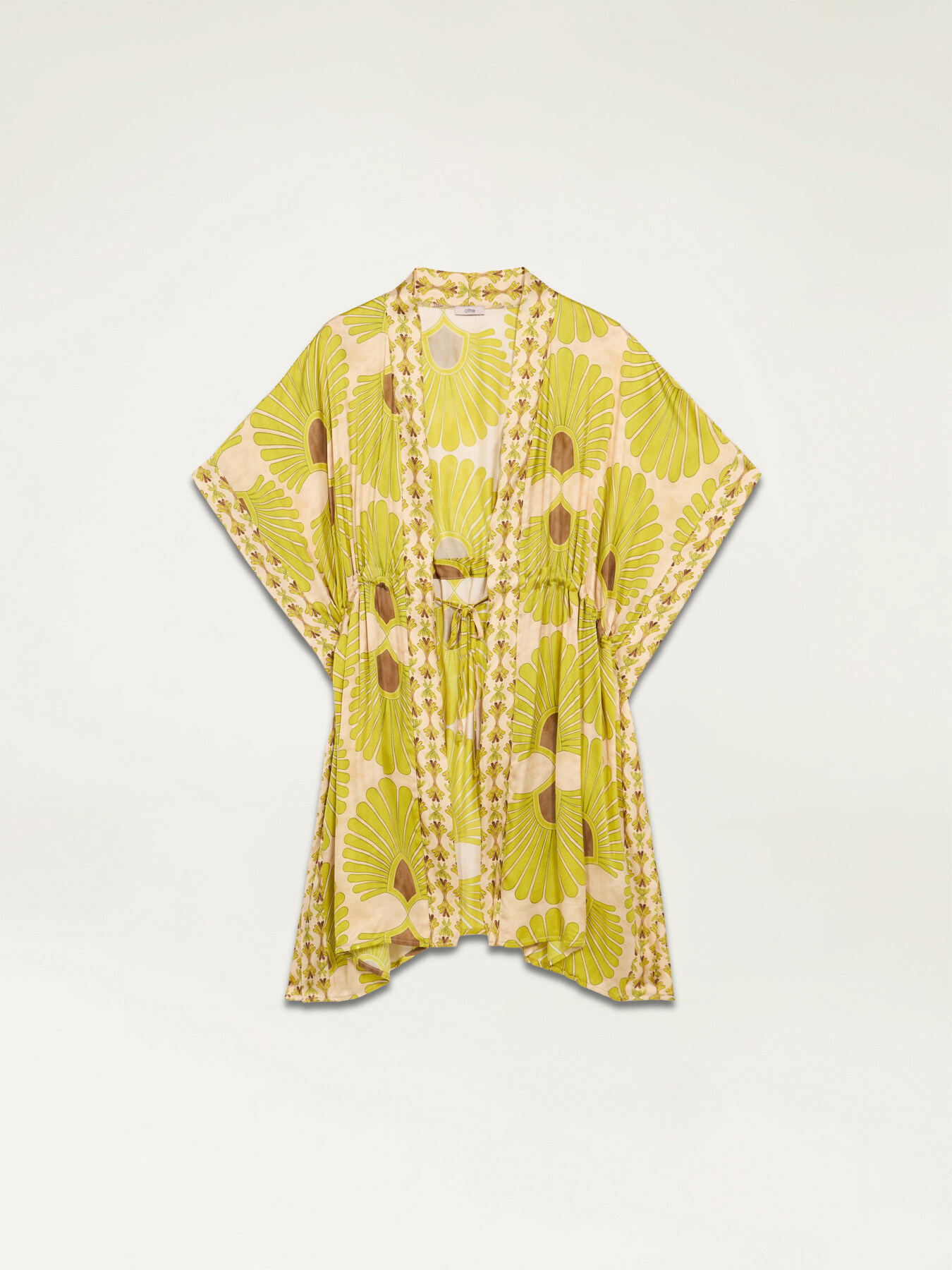 Patterned satin kaftan image number 4