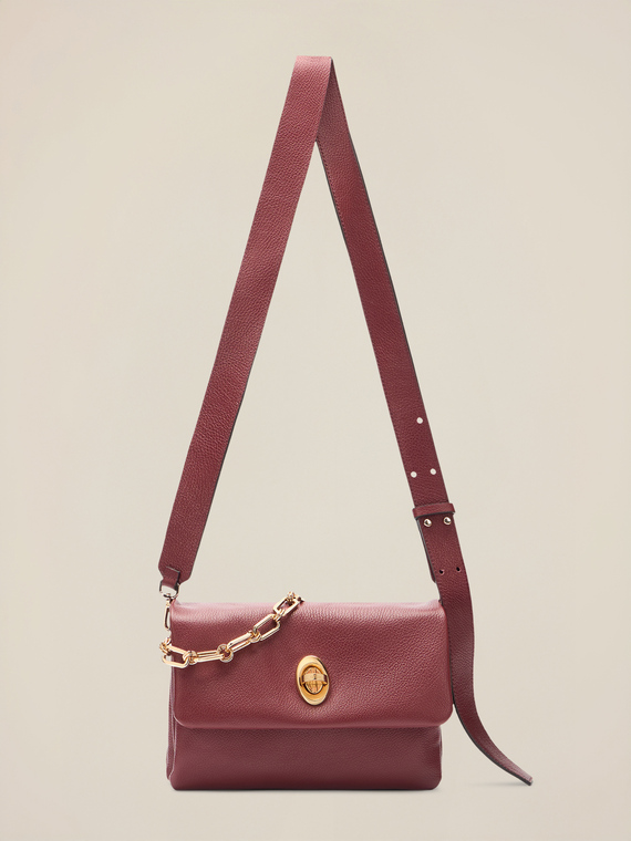 Small genuine leather shoulder bag