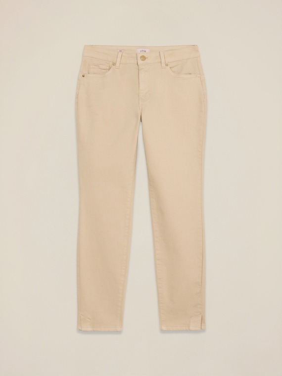 Skinny cotton blend trousers