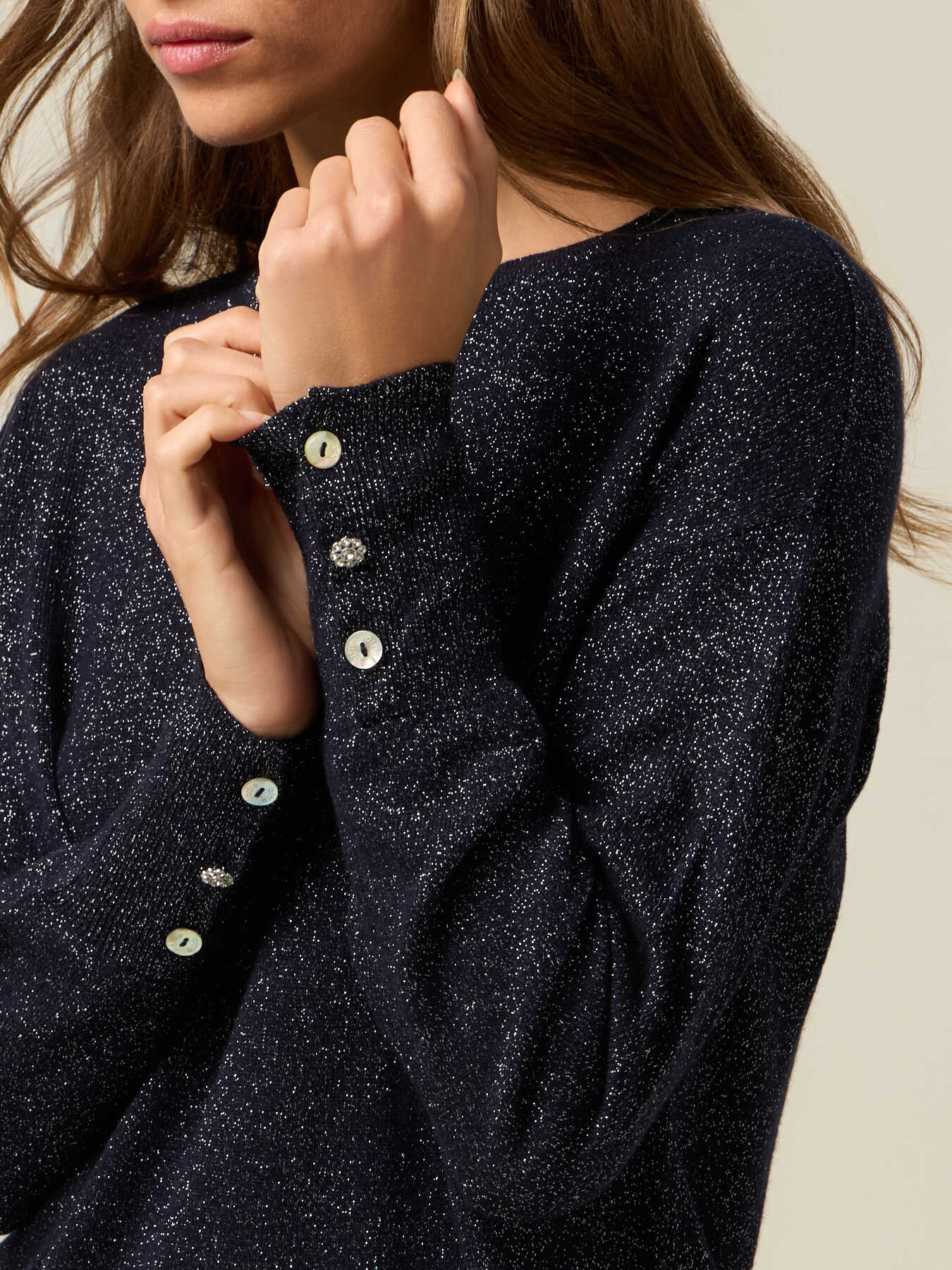 Lurex cashmere blend sweater image number 2