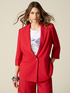 Blazer din amestec de viscoză cu m&acirc;neci trei sferturi image number 0
