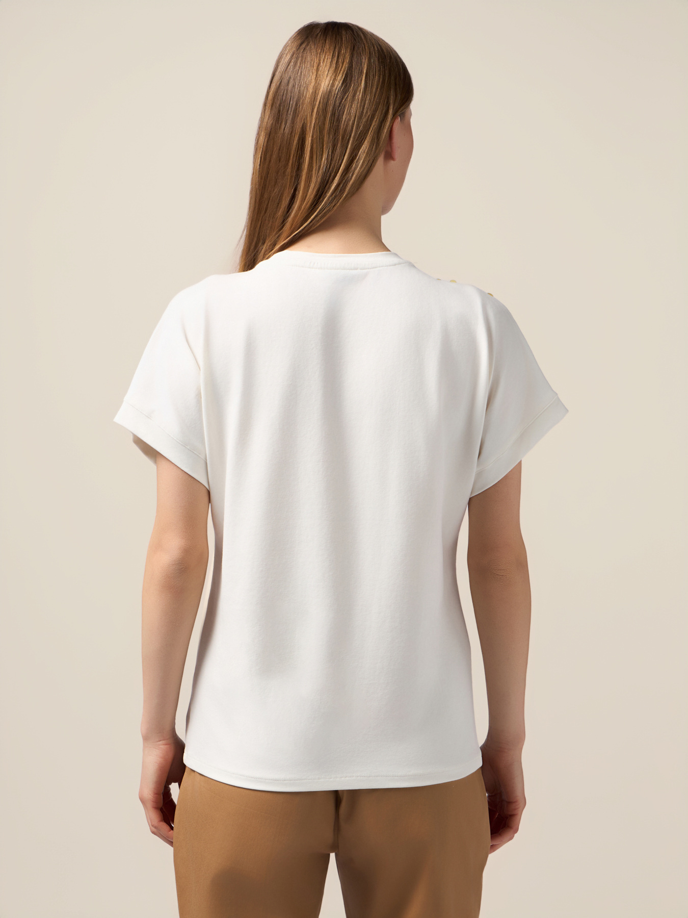 T-shirt in jersey con paillettes image number 1