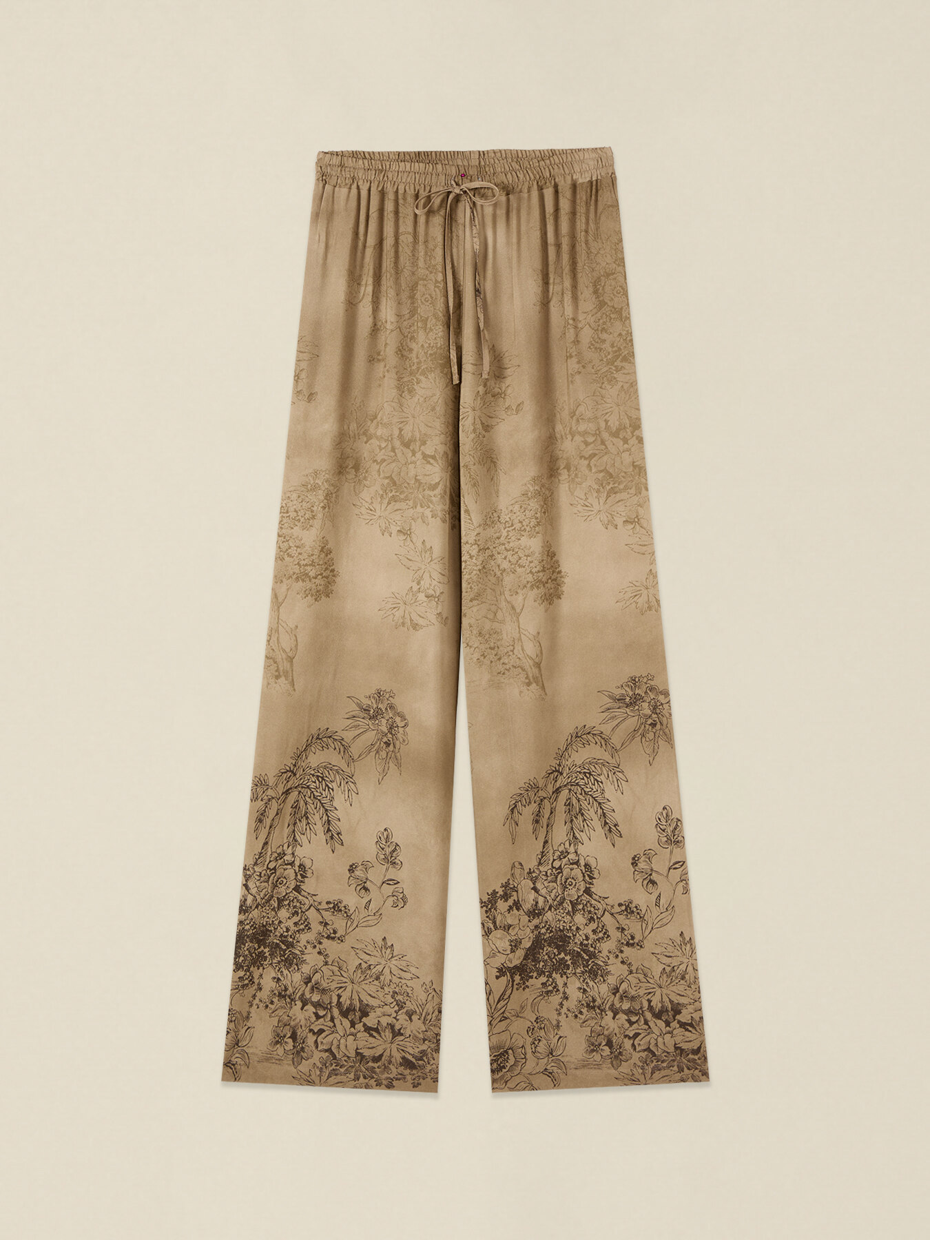 Pantalones palazzo de viscosa estampados image number 4