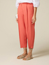 Cropped linen blend trousers image number 3