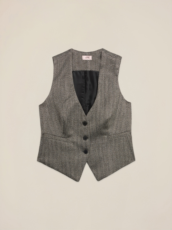 Pinstriped flannel waistcoat
