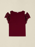 T-shirt con maniche in pizzo e cut-out image number 3