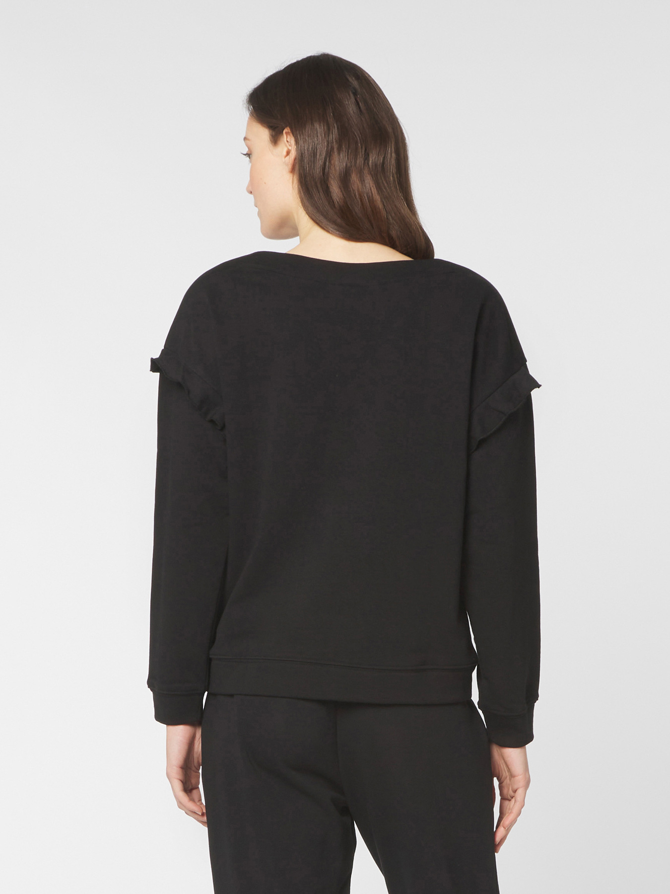 Sudadera con engastes y volante image number 1